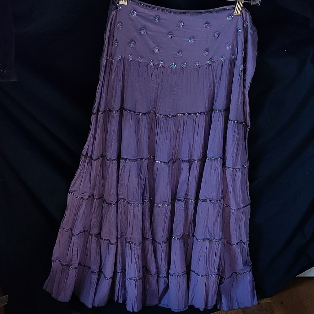 Purple Bohemian Maxi Skirt